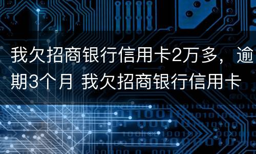 我欠招商银行信用卡2万多，逾期3个月 我欠招商银行信用卡2万多,逾期3个月会怎么样