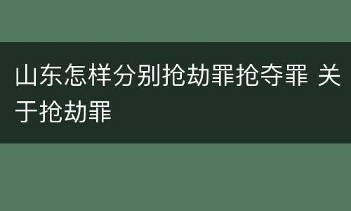 山东怎样分别抢劫罪抢夺罪 关于抢劫罪