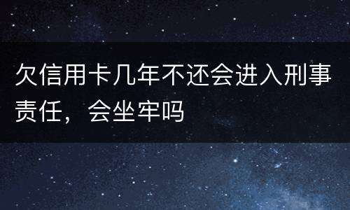 欠信用卡几年不还会进入刑事责任，会坐牢吗