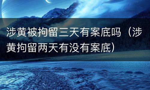 涉黄被拘留三天有案底吗（涉黄拘留两天有没有案底）