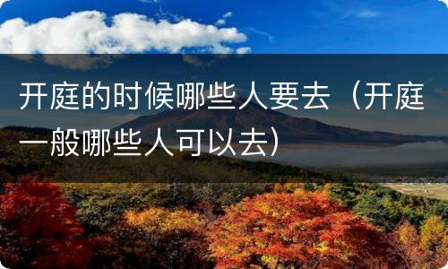 开庭的时候哪些人要去（开庭一般哪些人可以去）
