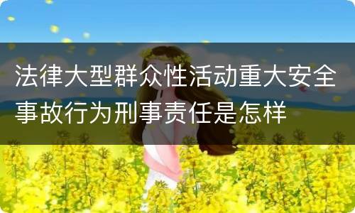 法律大型群众性活动重大安全事故行为刑事责任是怎样