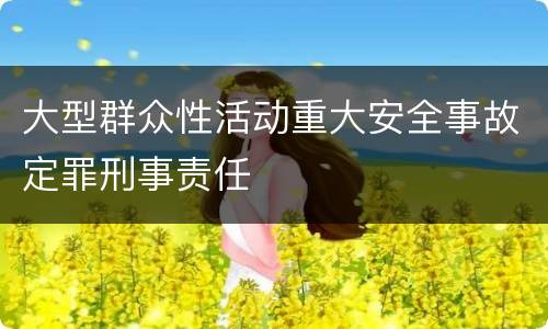 大型群众性活动重大安全事故定罪刑事责任
