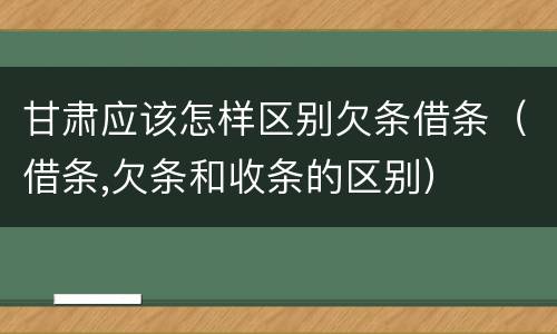 甘肃应该怎样区别欠条借条（借条,欠条和收条的区别）