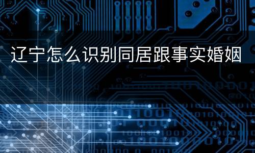 辽宁怎么识别同居跟事实婚姻