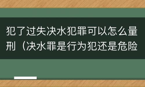 犯了过失决水犯罪可以怎么量刑（决水罪是行为犯还是危险犯）