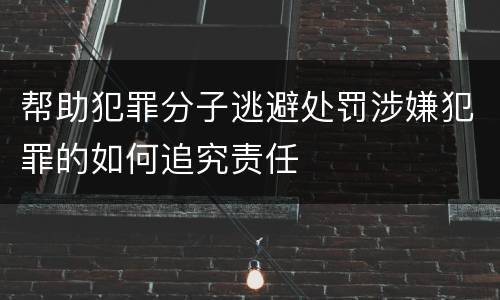 帮助犯罪分子逃避处罚涉嫌犯罪的如何追究责任