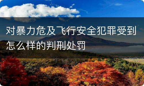 对暴力危及飞行安全犯罪受到怎么样的判刑处罚
