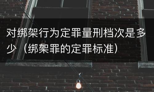 对绑架行为定罪量刑档次是多少（绑架罪的定罪标准）
