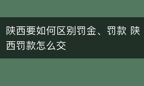 陕西要如何区别罚金、罚款 陕西罚款怎么交