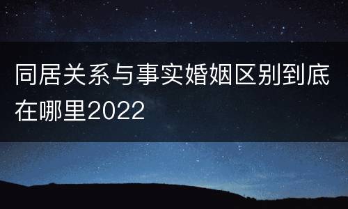 同居关系与事实婚姻区别到底在哪里2022