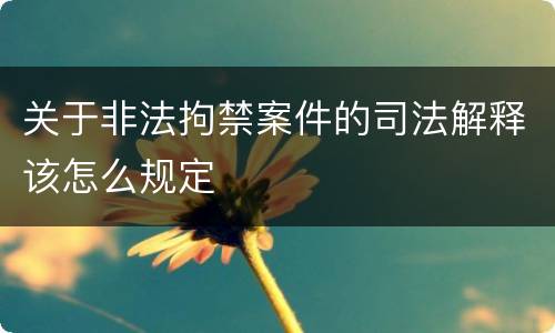 关于非法拘禁案件的司法解释该怎么规定