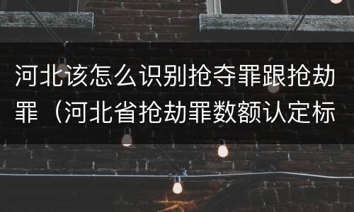 河北该怎么识别抢夺罪跟抢劫罪（河北省抢劫罪数额认定标准）