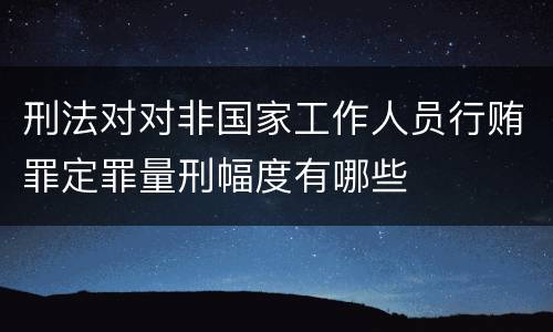 刑法对对非国家工作人员行贿罪定罪量刑幅度有哪些