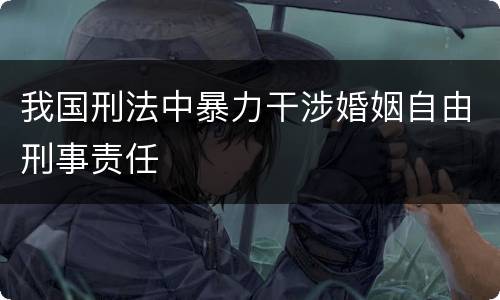 我国刑法中暴力干涉婚姻自由刑事责任