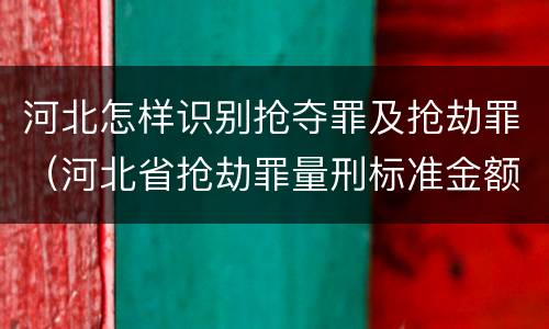 河北怎样识别抢夺罪及抢劫罪（河北省抢劫罪量刑标准金额）