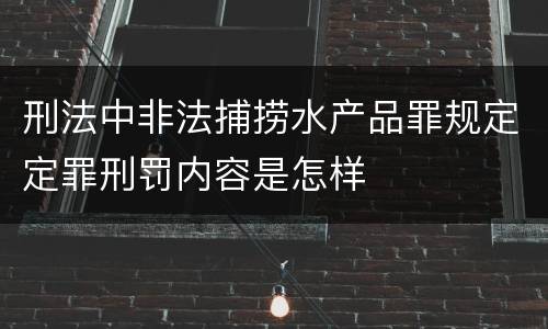 刑法中非法捕捞水产品罪规定定罪刑罚内容是怎样