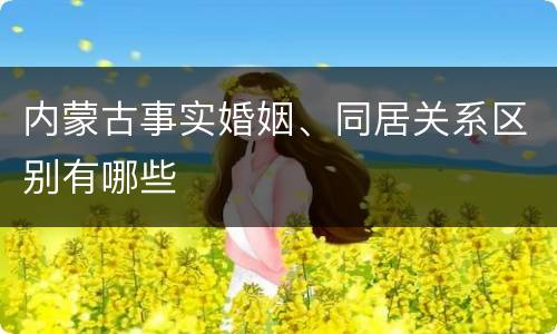 内蒙古事实婚姻、同居关系区别有哪些