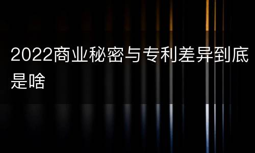 2022商业秘密与专利差异到底是啥
