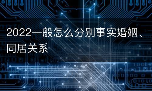2022一般怎么分别事实婚姻、同居关系