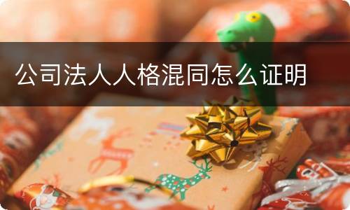 公司法人人格混同怎么证明