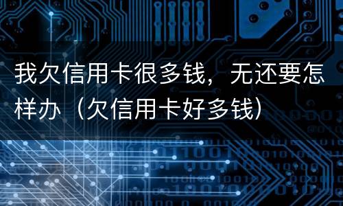 我欠信用卡很多钱，无还要怎样办（欠信用卡好多钱）