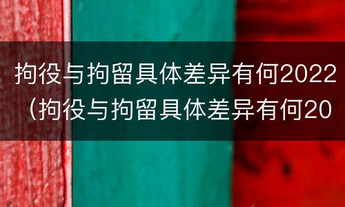 拘役与拘留具体差异有何2022（拘役与拘留具体差异有何2022规定）