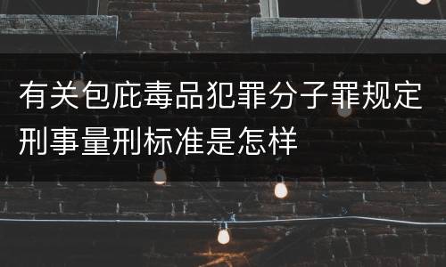 有关包庇毒品犯罪分子罪规定刑事量刑标准是怎样