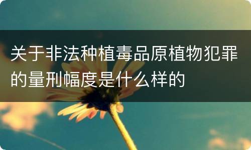 关于非法种植毒品原植物犯罪的量刑幅度是什么样的