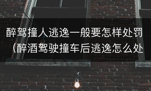醉驾撞人逃逸一般要怎样处罚（醉酒驾驶撞车后逃逸怎么处罚）