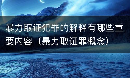 暴力取证犯罪的解释有哪些重要内容（暴力取证罪概念）