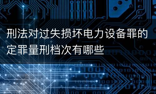 刑法对过失损坏电力设备罪的定罪量刑档次有哪些