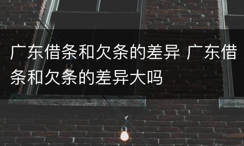 广东借条和欠条的差异 广东借条和欠条的差异大吗