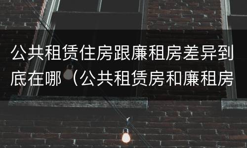 公共租赁住房跟廉租房差异到底在哪（公共租赁房和廉租房）