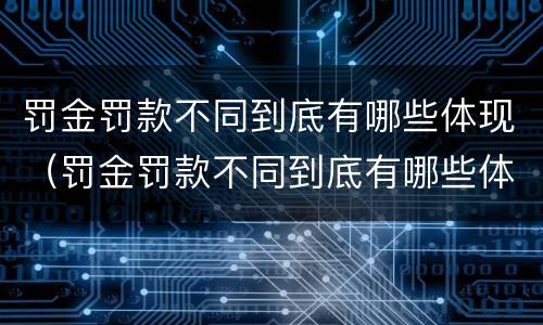 罚金罚款不同到底有哪些体现（罚金罚款不同到底有哪些体现呢）