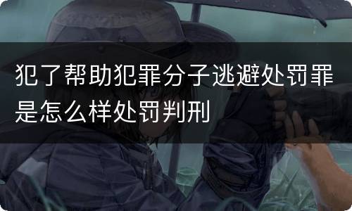 犯了帮助犯罪分子逃避处罚罪是怎么样处罚判刑
