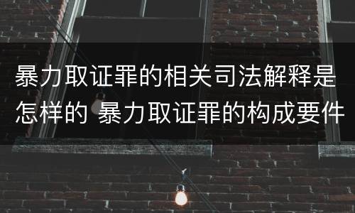 暴力取证罪的相关司法解释是怎样的 暴力取证罪的构成要件