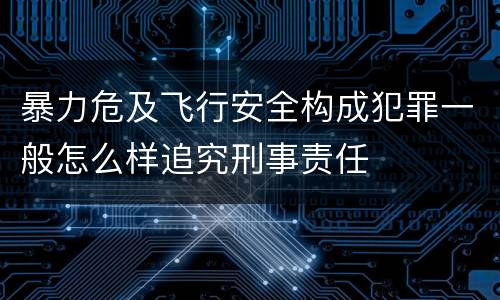 暴力危及飞行安全构成犯罪一般怎么样追究刑事责任