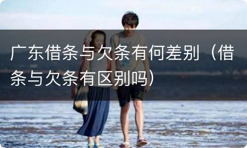 广东借条与欠条有何差别（借条与欠条有区别吗）