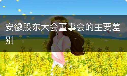 安徽股东大会董事会的主要差别
