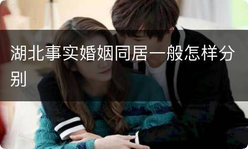 湖北事实婚姻同居一般怎样分别