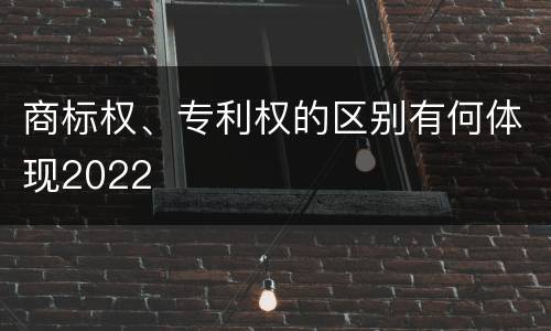 商标权、专利权的区别有何体现2022