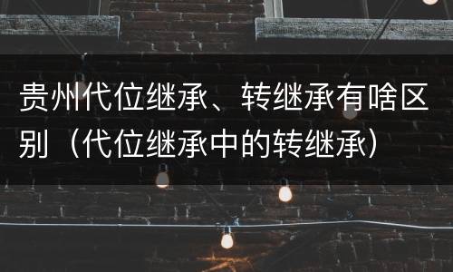 贵州代位继承、转继承有啥区别（代位继承中的转继承）