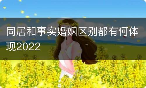 同居和事实婚姻区别都有何体现2022