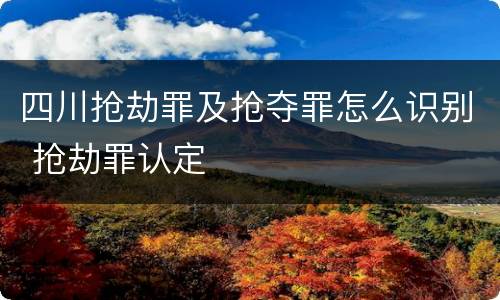 四川抢劫罪及抢夺罪怎么识别 抢劫罪认定