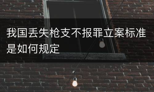 我国丢失枪支不报罪立案标准是如何规定