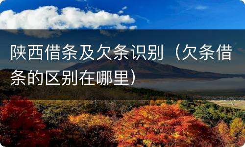 陕西借条及欠条识别（欠条借条的区别在哪里）
