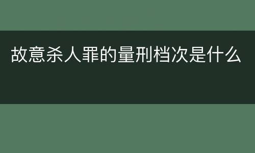 故意杀人罪的量刑档次是什么