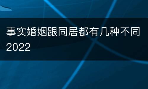 事实婚姻跟同居都有几种不同2022