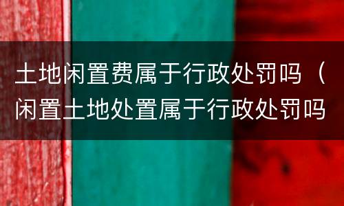 土地闲置费属于行政处罚吗（闲置土地处置属于行政处罚吗）